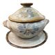 Glazed stoneware soup tureen with lid and plate – French workshop – 20th century