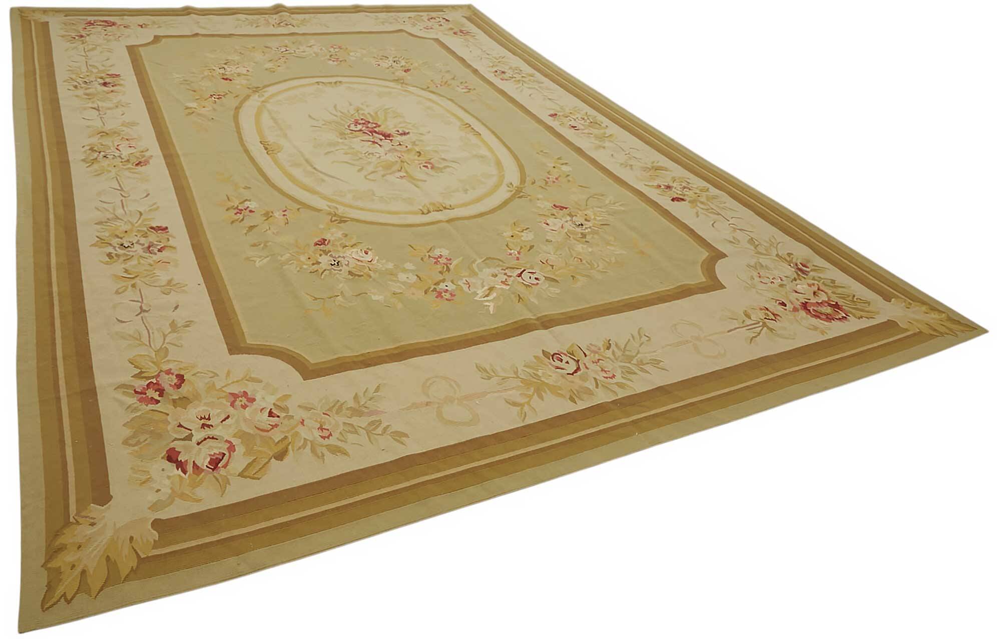Handmade European Vintage Aubusson Kilim 299 cm x 422 cm