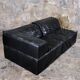 Canapé en cuir noir Player par Hans Hopfer pour Roche Bobois, 1972