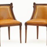 Series of 4 swan neck chairs
