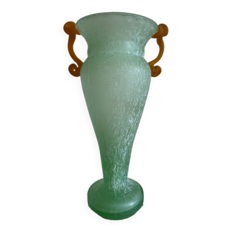 Vase amphore verre de Murano Scavo vintage