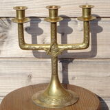 Masonic chandelier with 3 branches in bronze