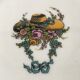 set of 6 porcelain plates "Chapeau and garlands flowers"
