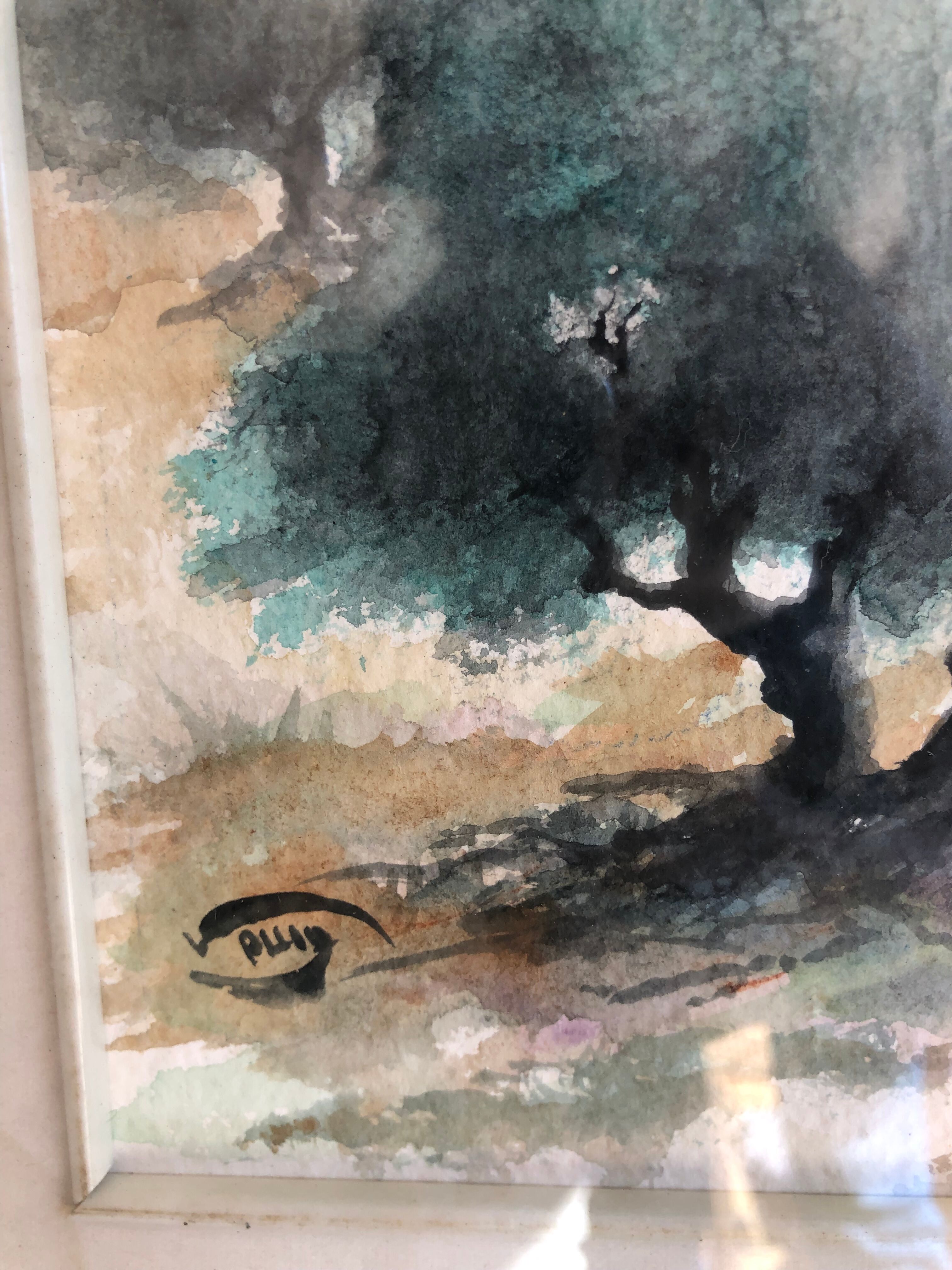 Aquarelle paysage de provence