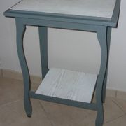 Blue-gray 2-top side table