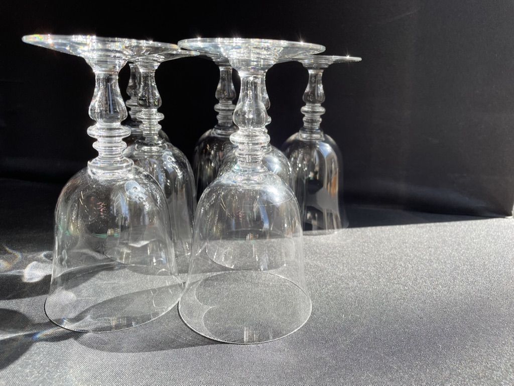 Baccarat – glasses size n°2 - art nouveau - blown plain crystal - service vence