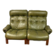 Supercomfy Scandinavian Rybo Rykken Olivegreen Leather 2-Seater Ry-Wing