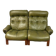 Supercomfy Scandinavian Rybo Rykken Olivegreen Leather 2-Seater Ry-Wing