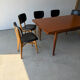 Rectangular extendable table in Scandinavian design made of solid teak.