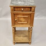Antique bedside table with marble top and one drawer