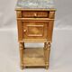 Antique bedside table in marble and wood, 1 drawer.