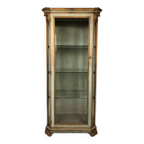Vitrine en bois laqué bleu/vert, rechampi or, Italie XVIIIe-début XIXe