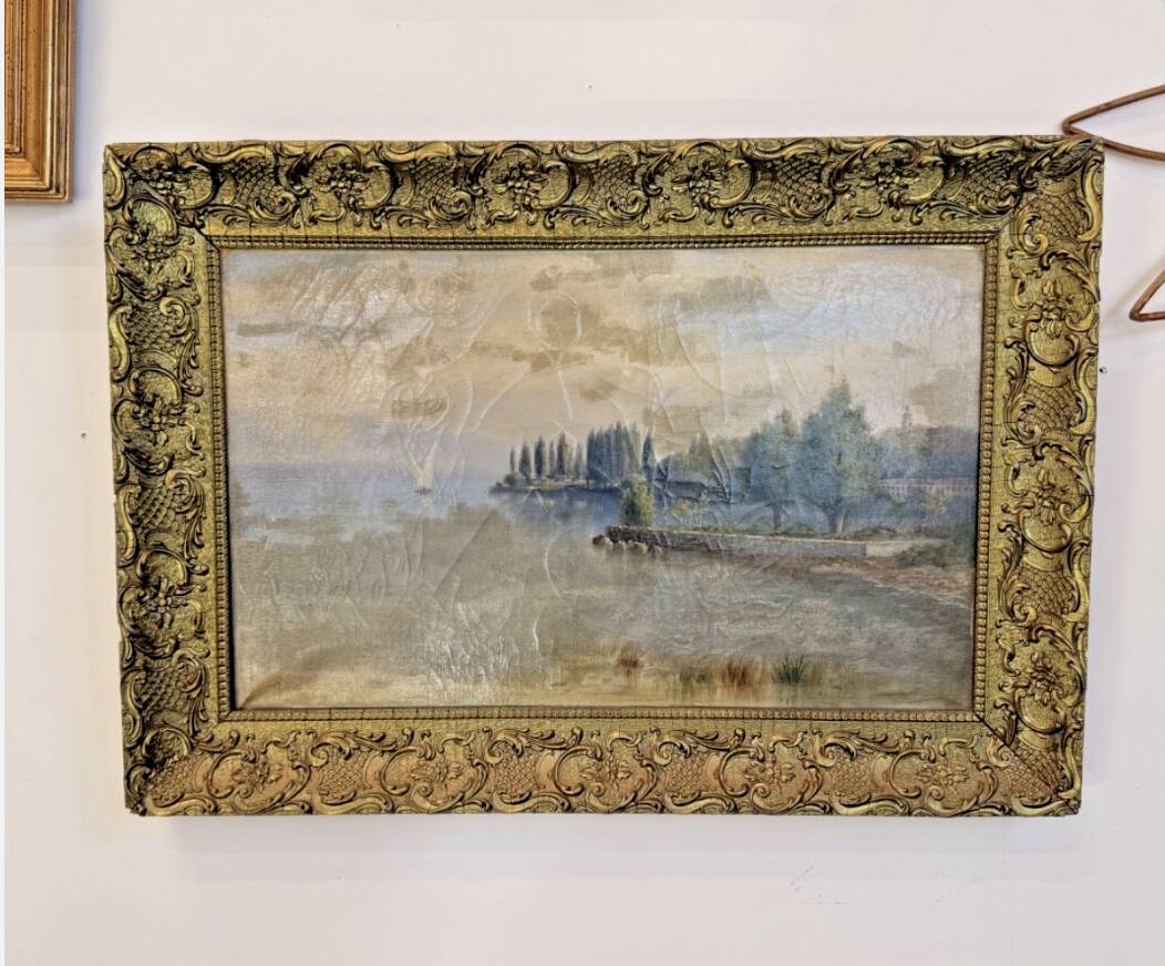 Oil on canvas – Lake Geneva, signed Thorimbert