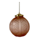 Vintage art deco globe pendant light in pink frosted glass