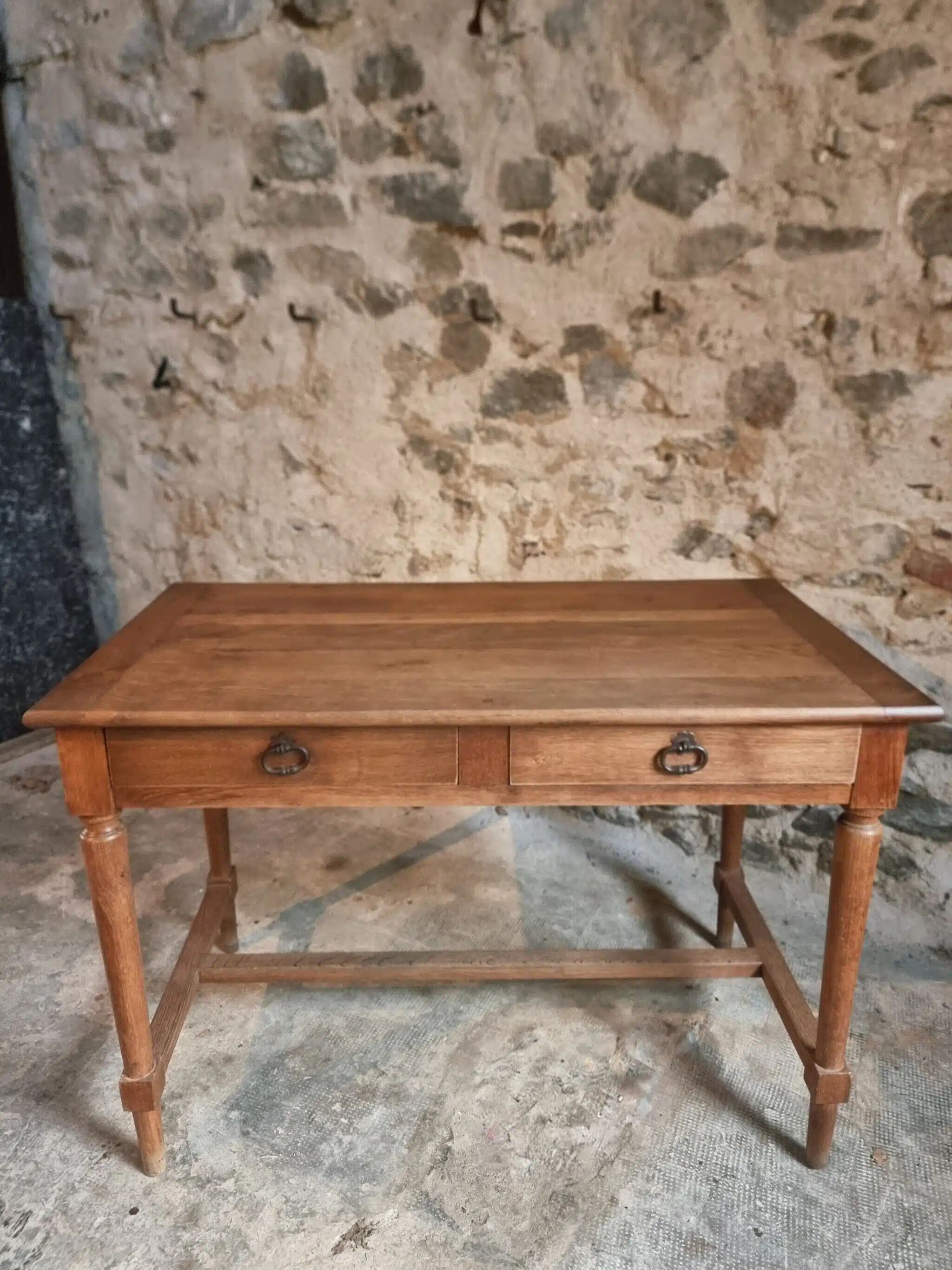 Table / antique desk in French oak, 1930s