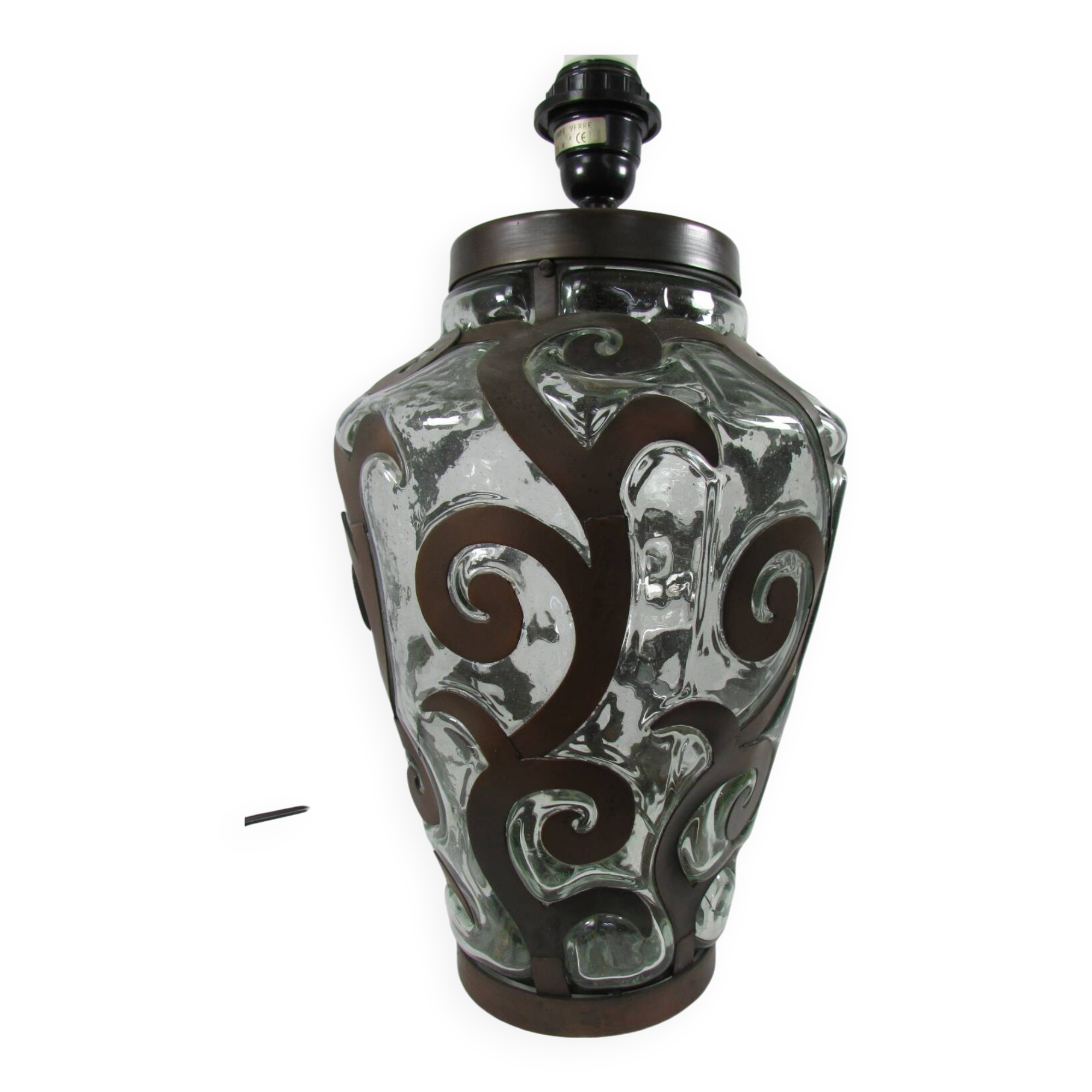 Living room lamp, wrought iron and blown glass