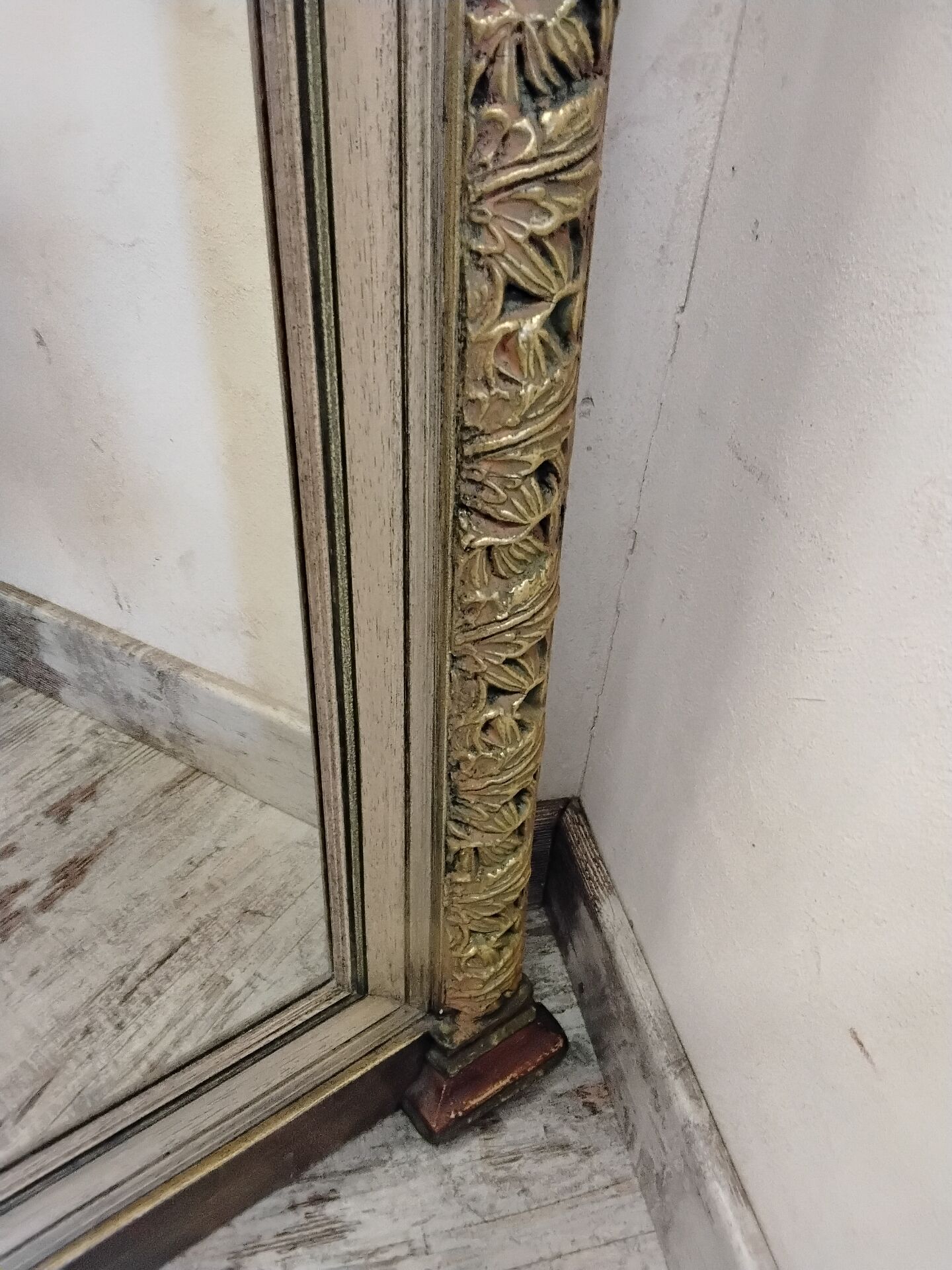Large antique wooden mirror