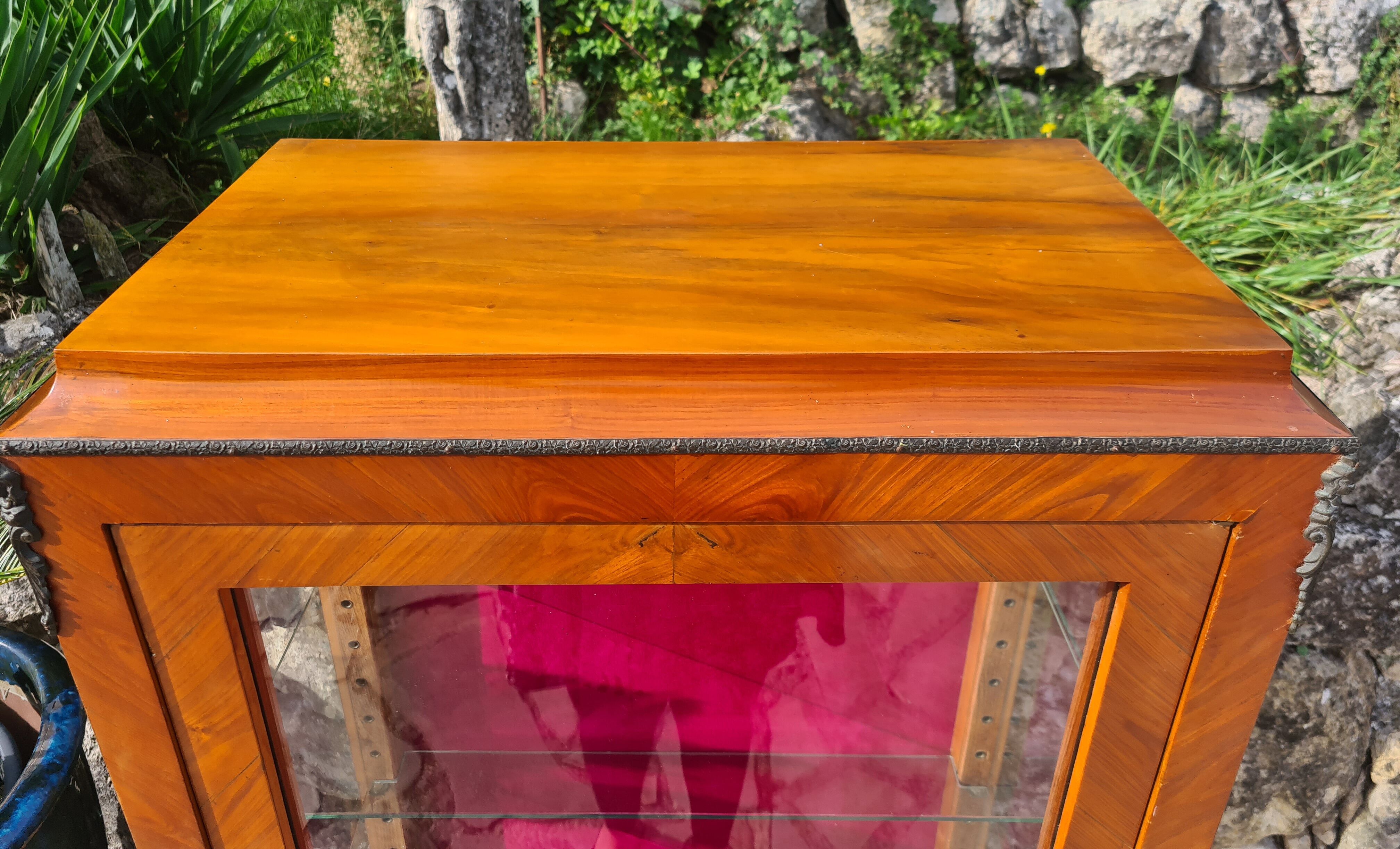 Marquetry showcase Louis XV style twentieth century