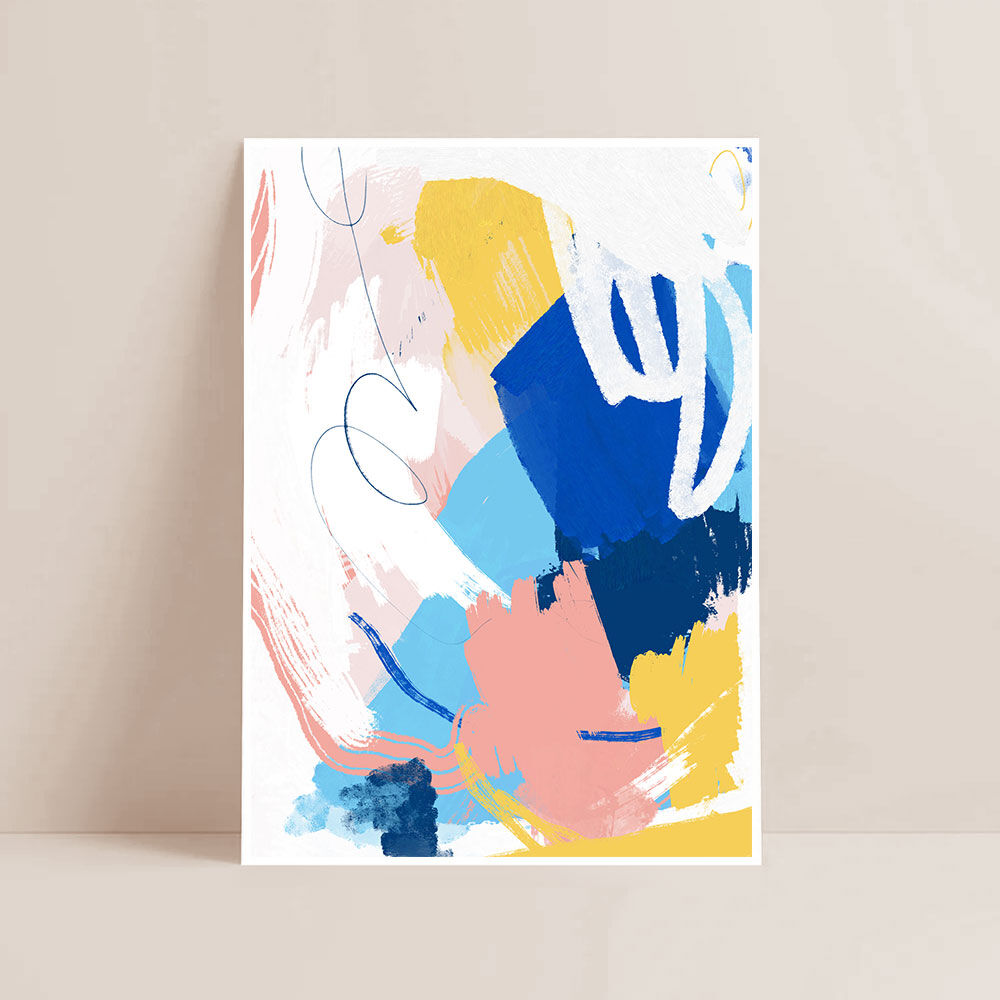 Chalk - signed art print in black wooden frame, 40 x 60cm