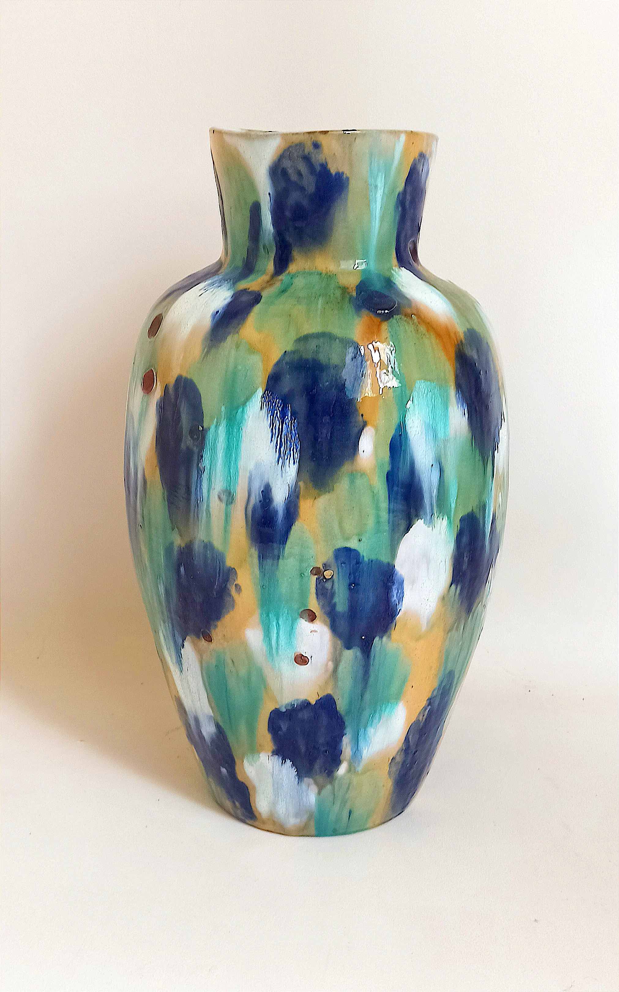 Glazed terracotta floor vase