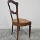 Set of 6 antique dining chairs in solid walnut, cane seats, 19th century.