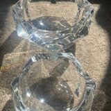 Pair of vintage crystal ashtrays from Val St Lambert