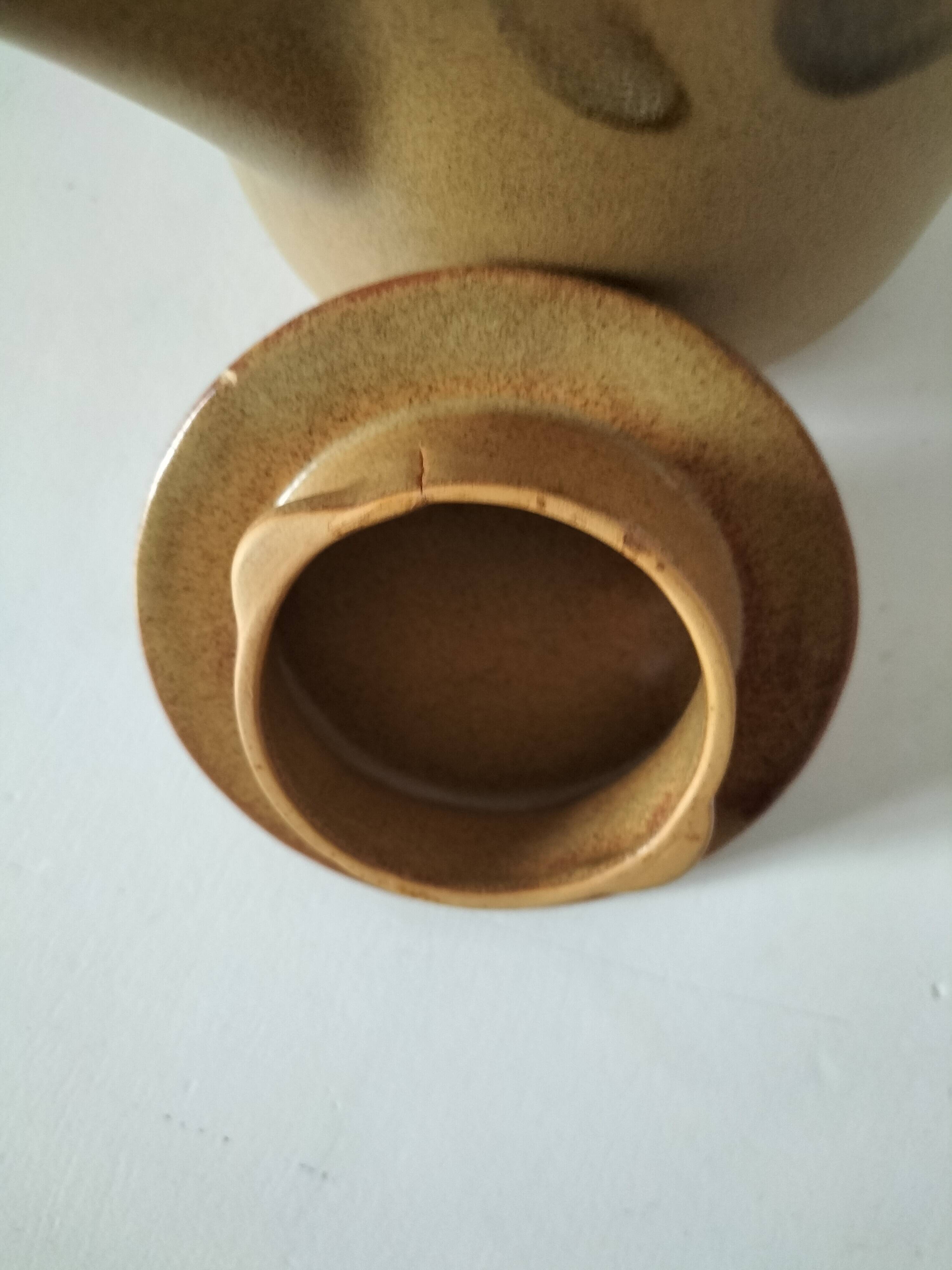 Stoneware coffee/tea pot from Sarreguemines, Lorraine, 70s.