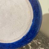Plat en grès émaillé bleu
