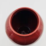 Vintage vase in glazed burgundy ceramic