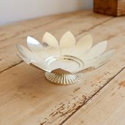 Vintage silver-plated metal dish in the shape of a flower - Decorative catch-all tray