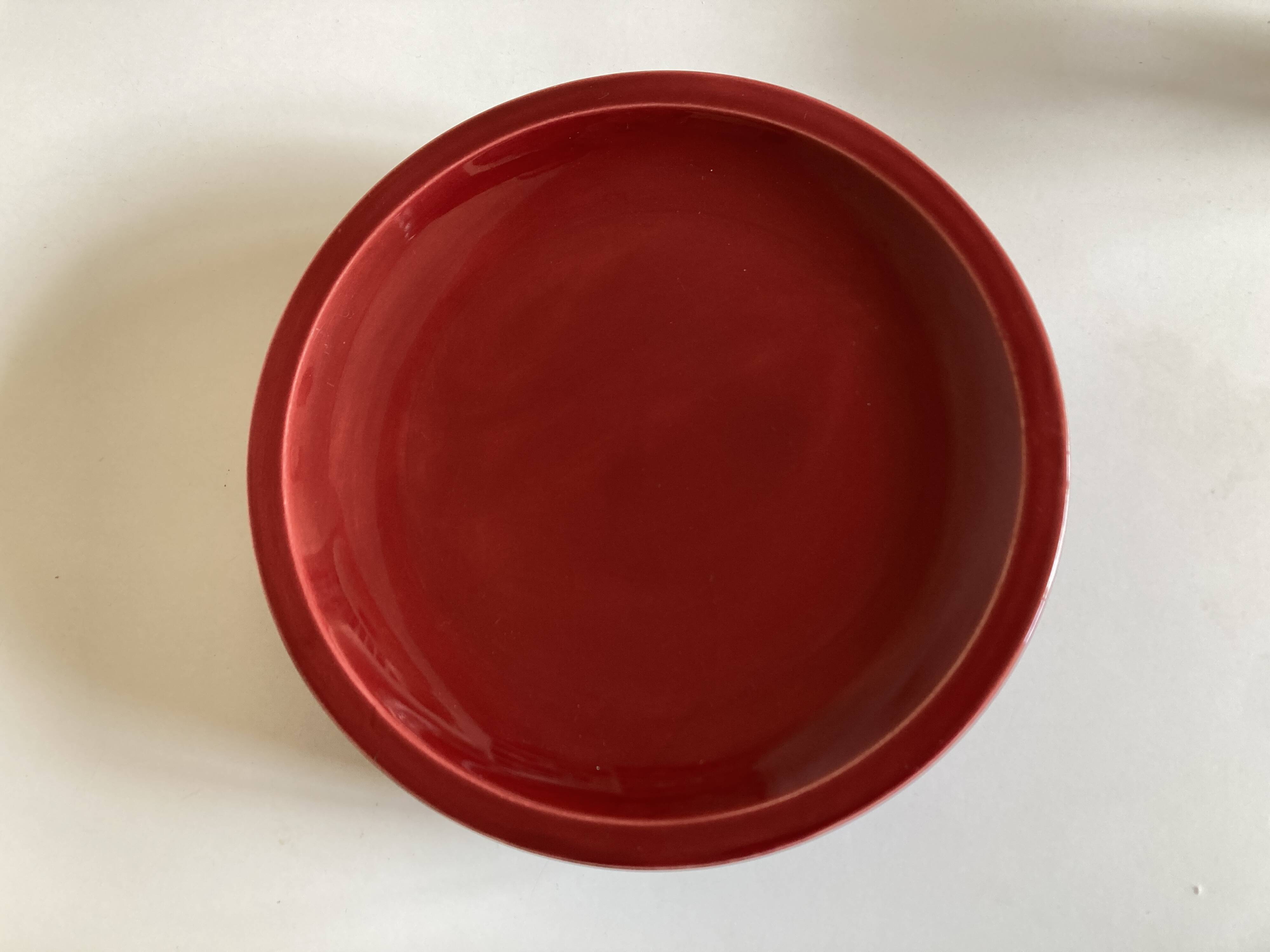 Set of 5 flat plates mid-century 1970 Longchamp earthenware