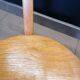 Round wooden coffee table, glass top, Czech, 50s, Kozeelka & Kropacek