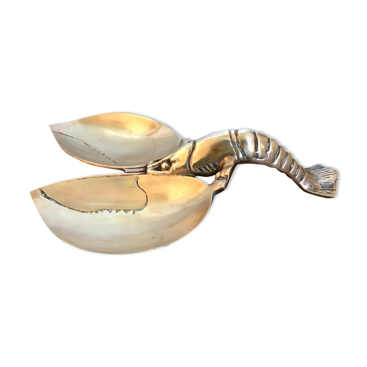 Zoomorphic trinket bowl in solid brass