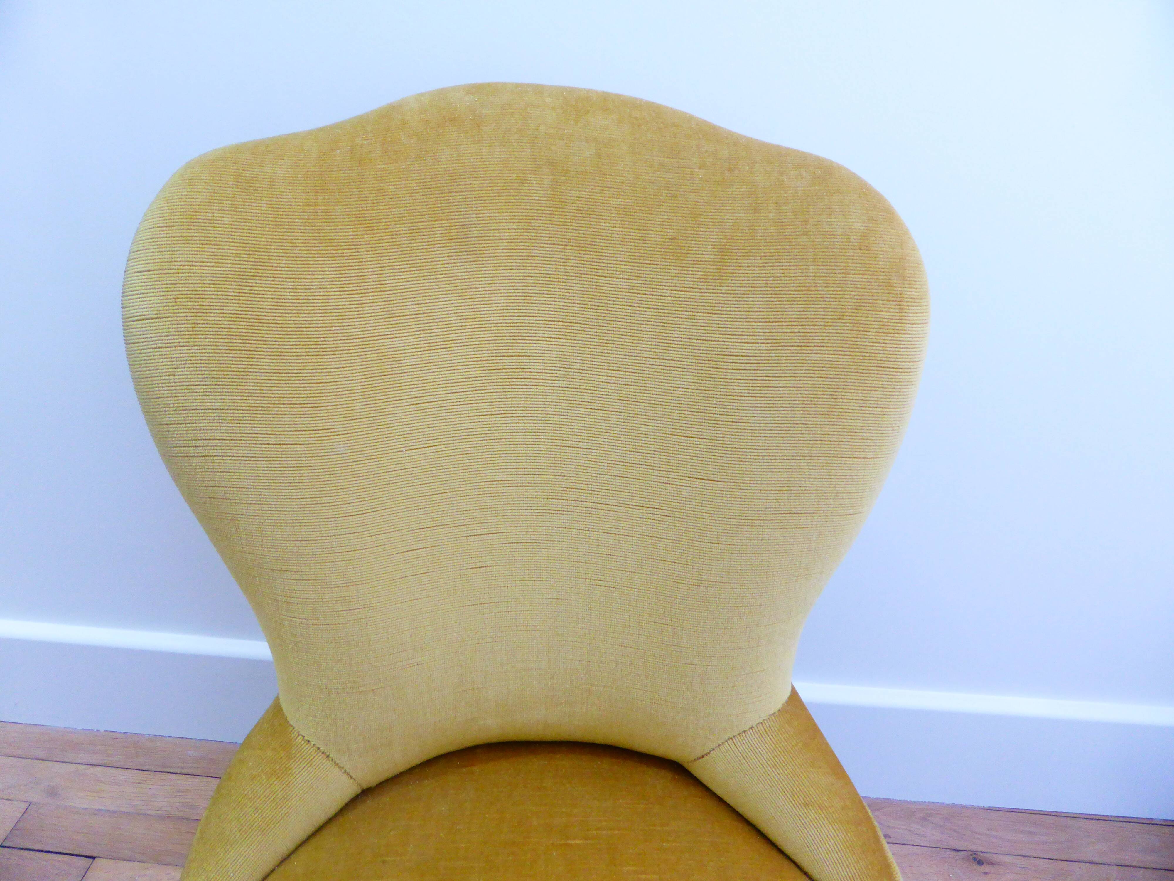 Mustard velvet toad armchair
