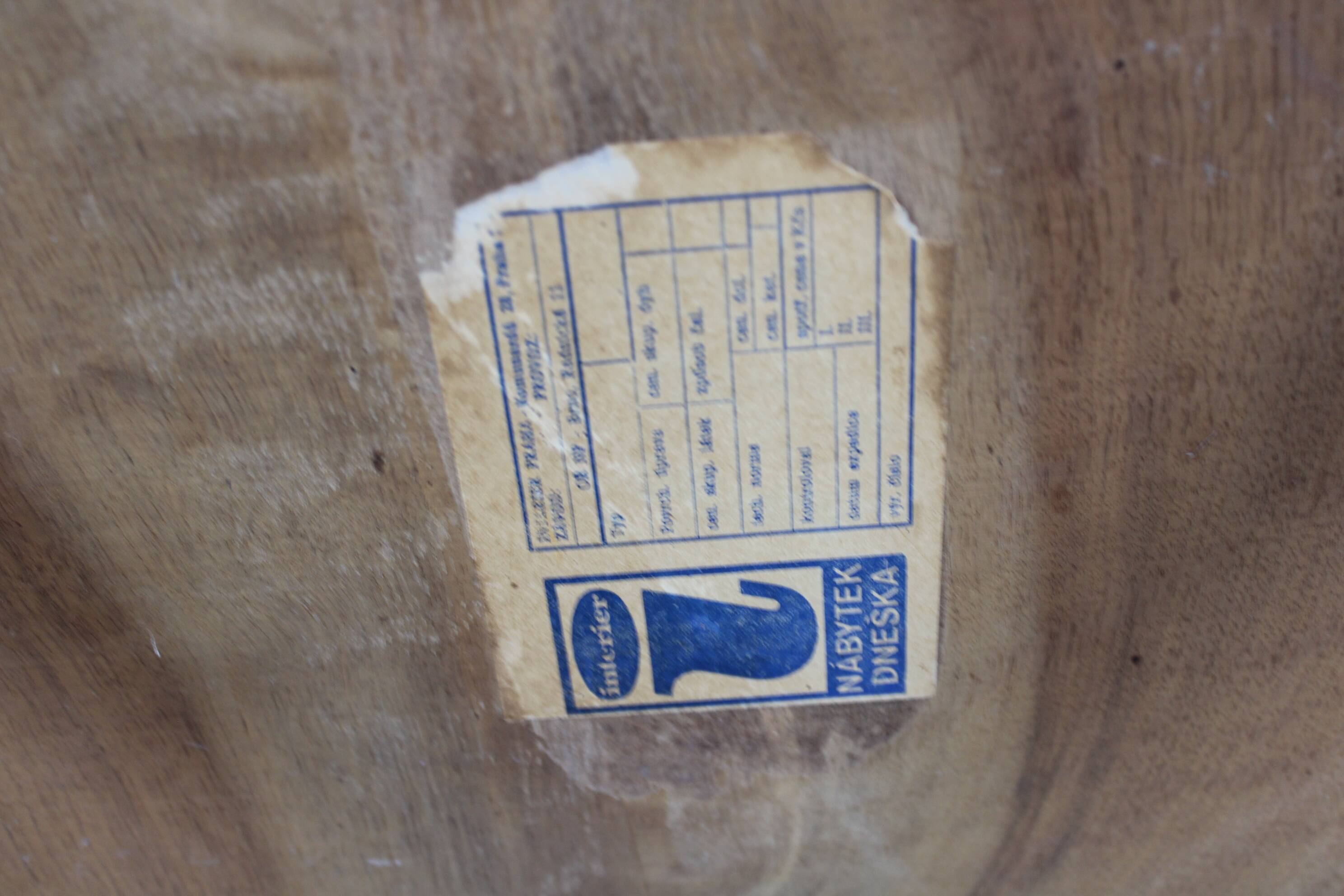 1960s Beech Coffee Table with Glass Top , Czechoslovakia