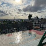 Lrnce garden furniture, in wrought iron and zellige