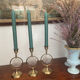 Trio de bougeoirs nacre et laiton