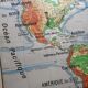 Vintage school map Lablache American Continent - USA