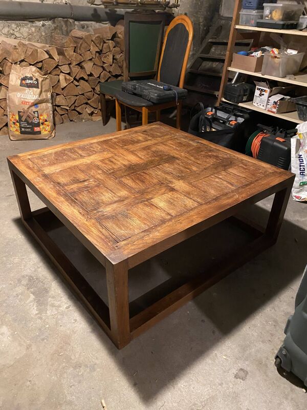 Table basse en bois ''parquet de Versailles