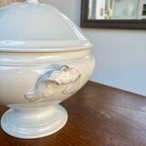 Antique white earthenware soup tureen – Lunéville