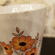 Set of 5 vintage floral art mazagrans