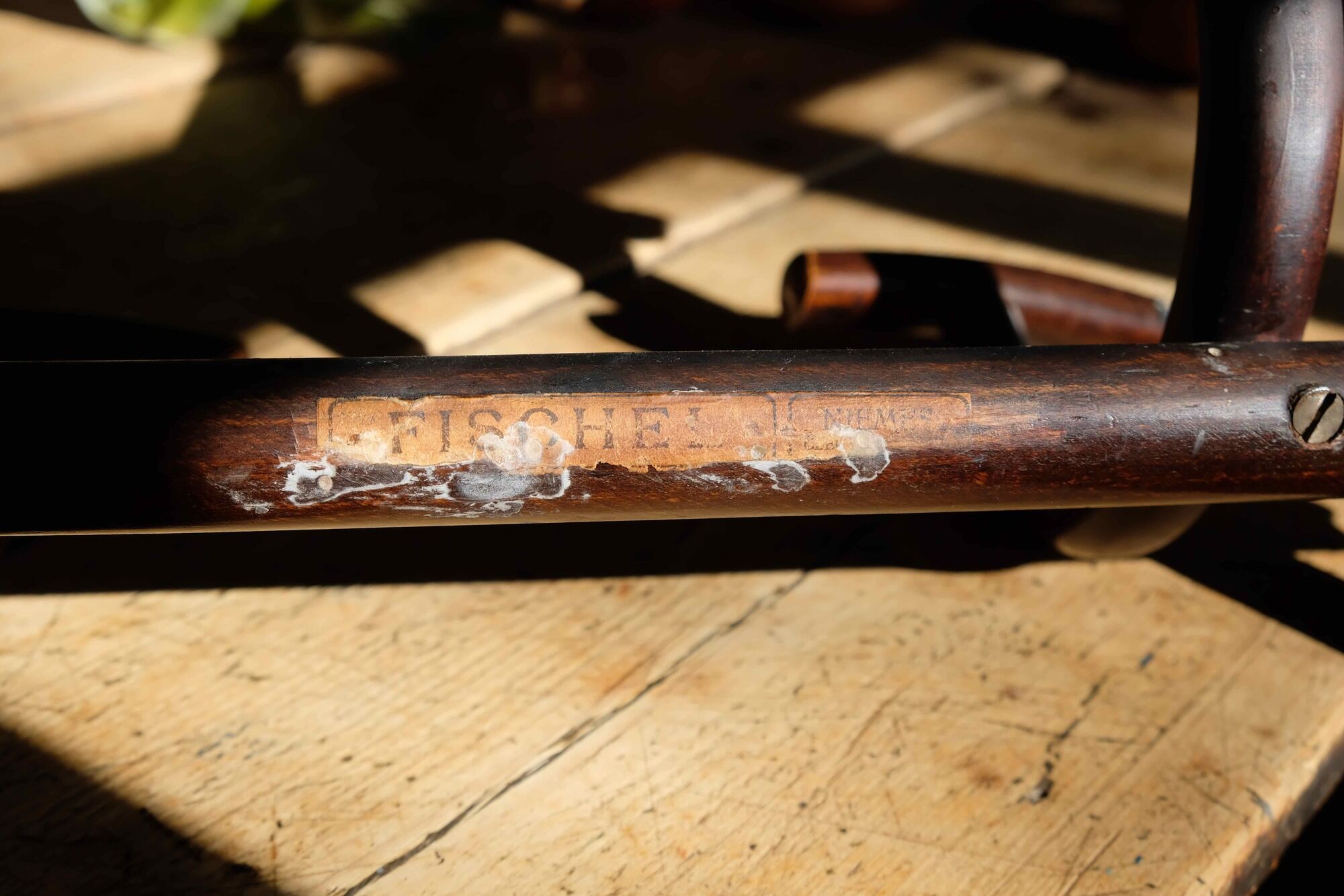 Peg of turned wood, signed manufacturing Fischel - end XIX