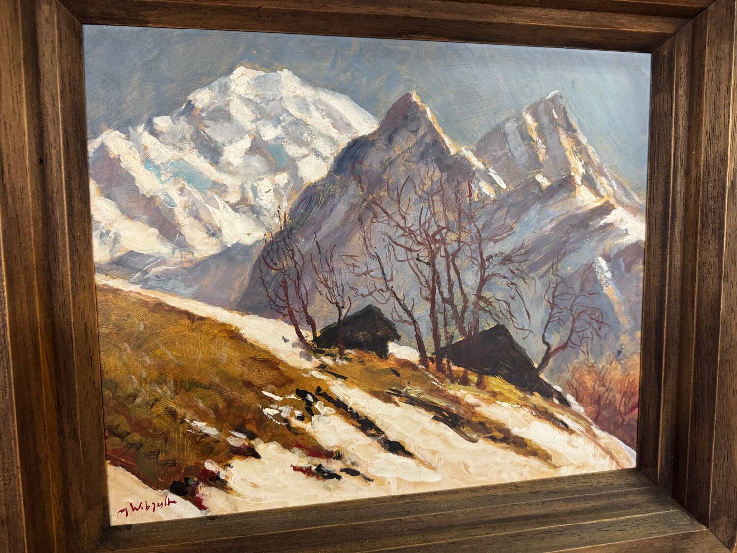 Marcel Wibault Winter Mountain Painting