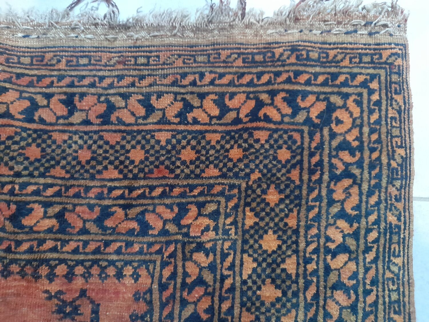 Afghan Carpet "Gül" Vintage – Wool – Exceptional Patina 205x132cm