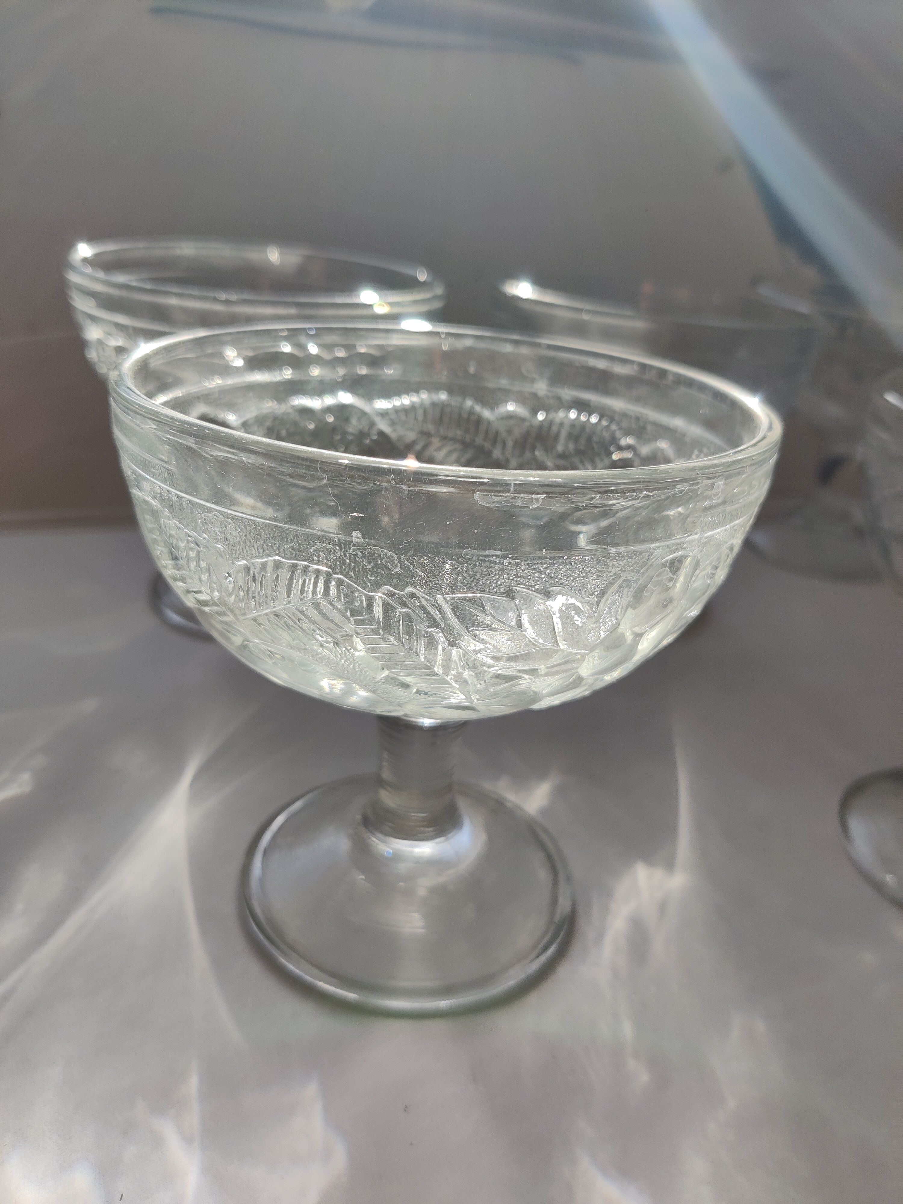 set of 6 thick glass ice cups decor vintage fruits