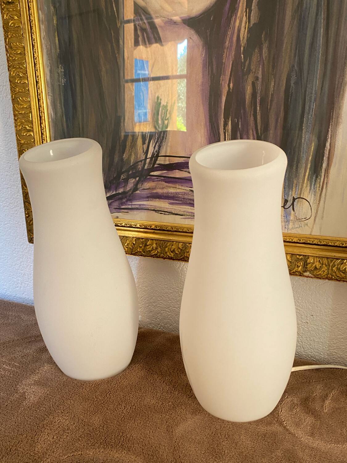 Paire de lampes en verre Mylonit Ikea 1990