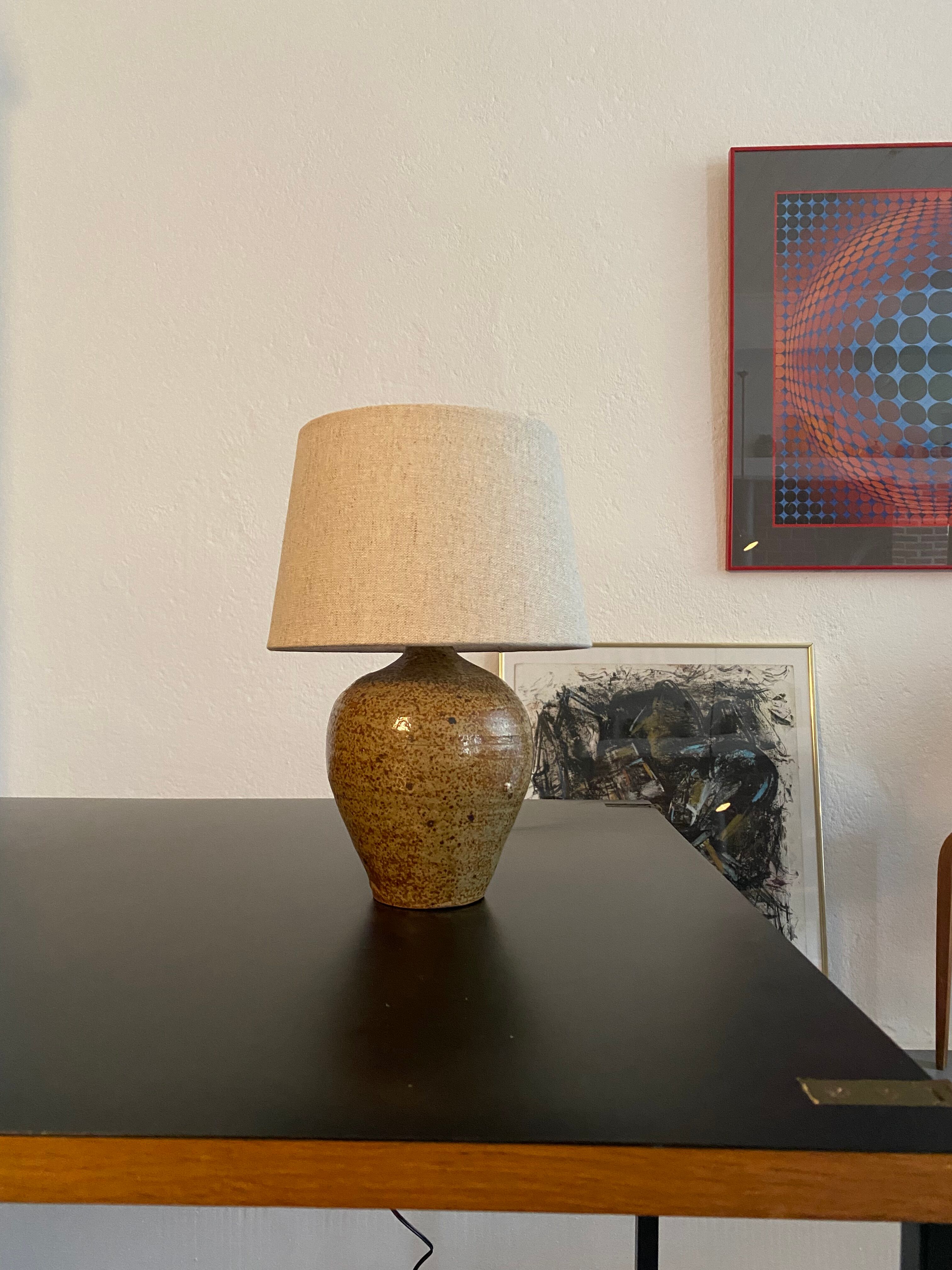 Vintage pyrity stoneware lamp