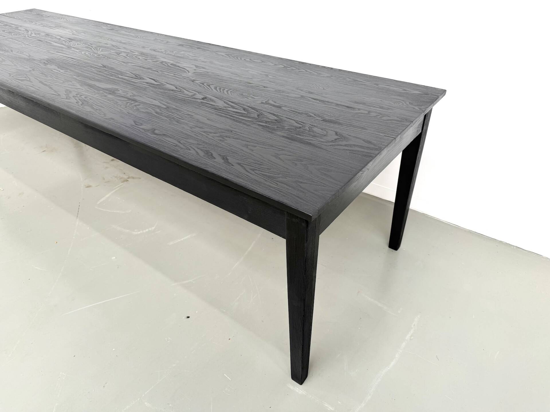 Large burnt wood table Shou Sugi Ban - 300 x 90 cm