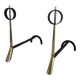 Pair of modernist bronze and wrought iron andirons