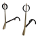 Pair of modernist bronze and wrought iron andirons